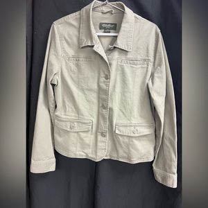 Eddie Bauer- Light‎ Olive Green Jacket w/front pockets- Size: Womens Large